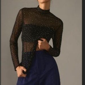 Anthropologie. Sheer top. Size M. Black.